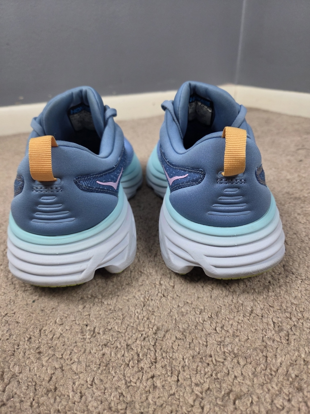 Hoka Men’s Blue Athletic Shoes with Pink Logo - Picture 3 of 7